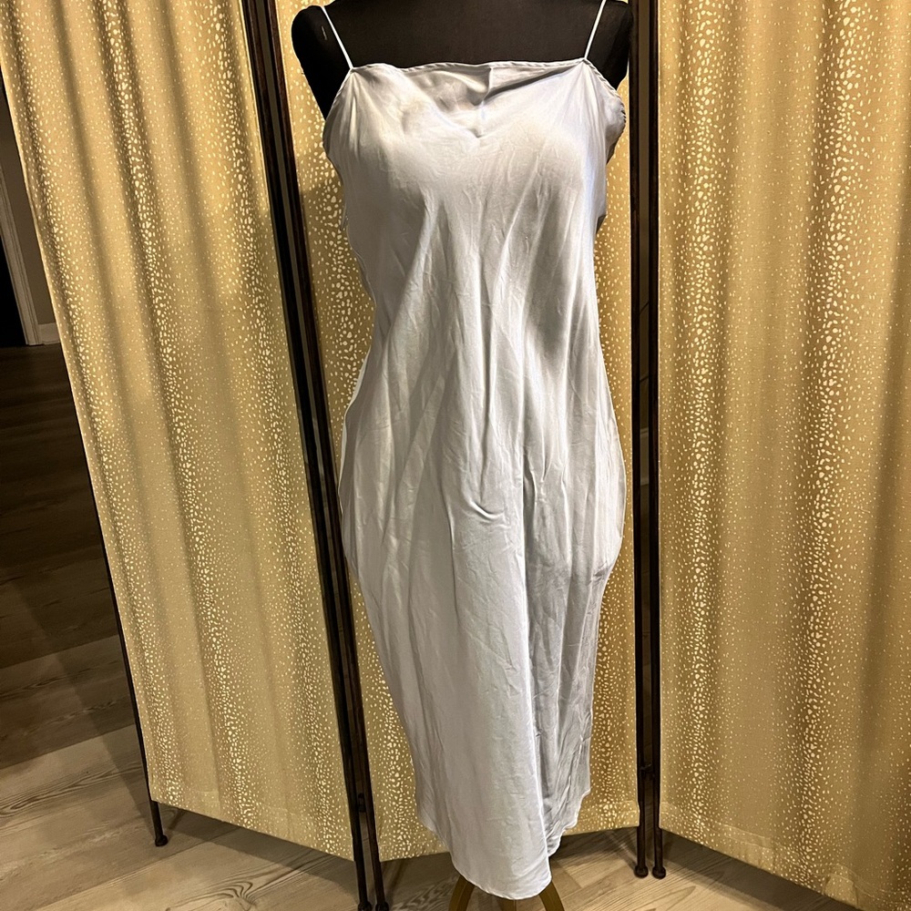 Tahari Light Gray Shimmery Knit Dress - Picture 15 of 16